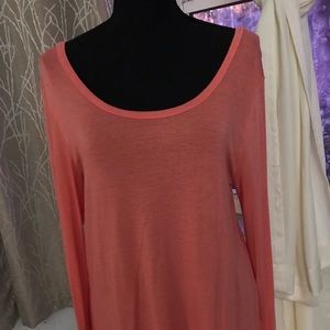 Coral scoop neck sweater